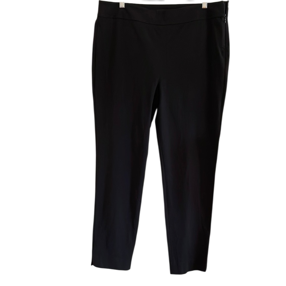 TALBOTS CHATHAM ANKLE PANTS Size 14 Black Classic Wardrobe Essential Basic Solid - Picture 2 of 13